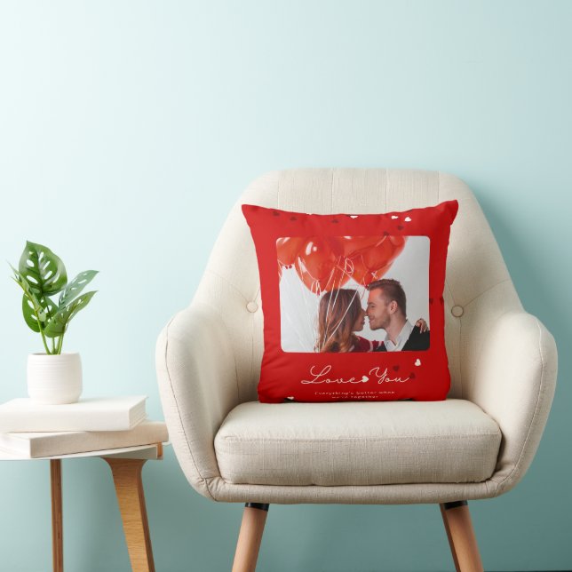 Customisable Photo Red Valentine's day Cushion (Chair)