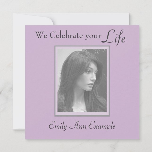 Customisable Photo Remembrance / Funeral Invitation (Front)