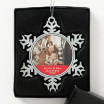 Customisable Photo Snowflake Framed Ornament