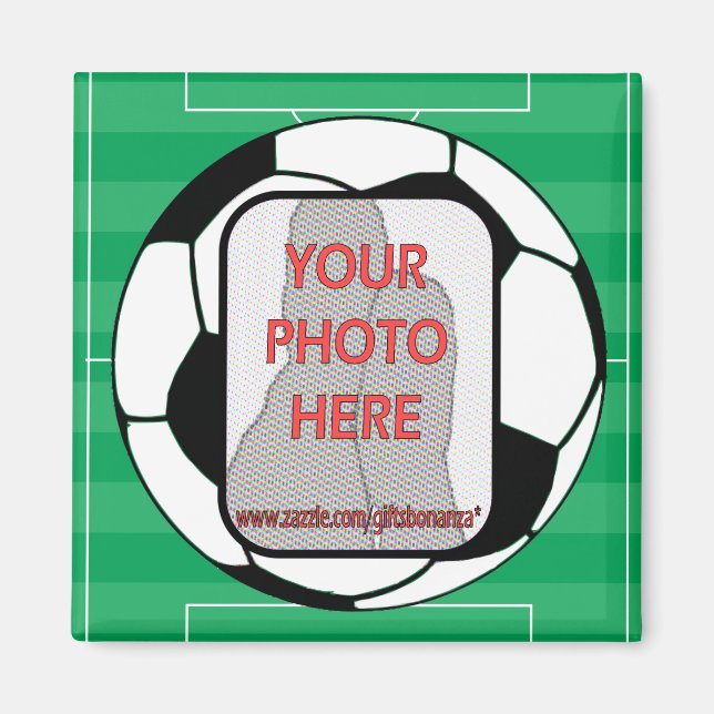 Customisable photo soccer ball magnets (Front)