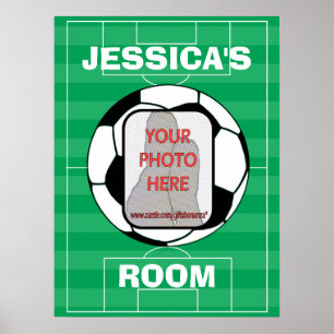 Customisable photo soccer ball room posters
