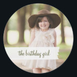 Customisable Photo Sticker<br><div class="desc">Add your photo and personalise the text!  Great for any occasion - birthday parties,  baby showers,  bridal showers,  weddings,  invitations,  and more!</div>