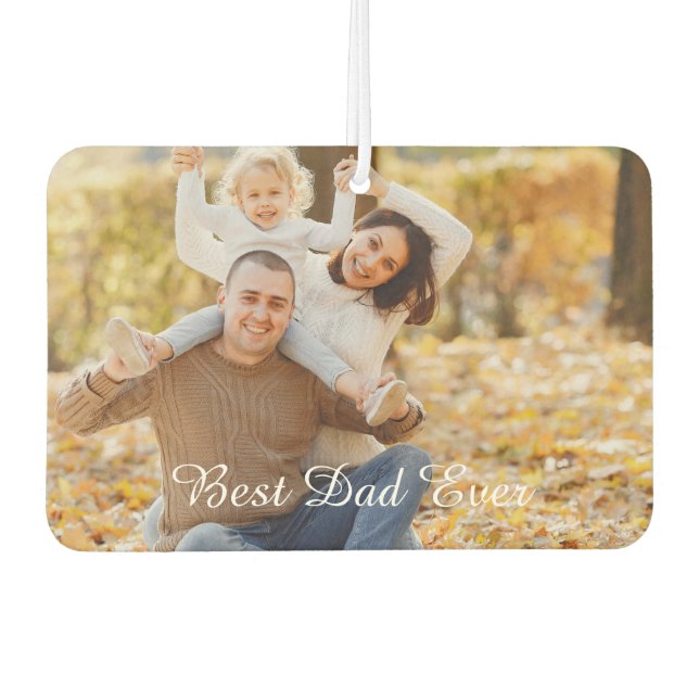Customisable Photo & Text 'Best Dad Ever' Keepsake Car Air Freshener (Front)