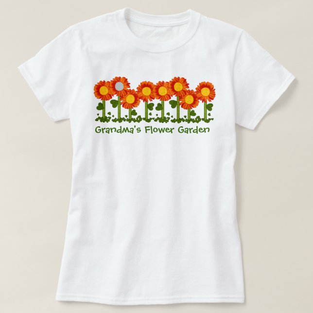 Customisable Photo (up to 8) Flower Face T-shirts (Design Front)