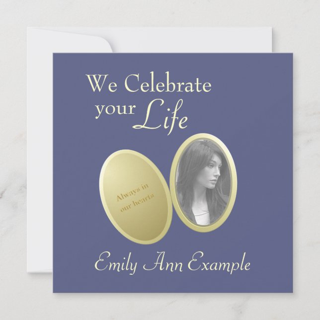 Customisable Photo: Wake / (Living) Funeral Invitation (Front)