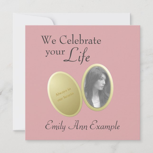 Customisable Photo: Wake / (Living) Funeral Invitation (Front)