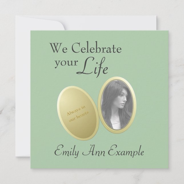 Customisable Photo: Wake / (Living) Funeral Invitation (Front)