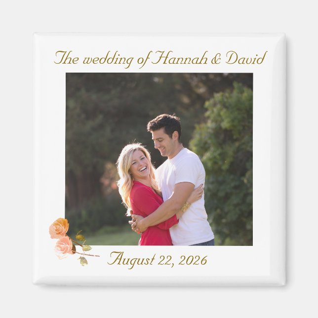 Customisable Photo Wedding Favour Magnet (Front)