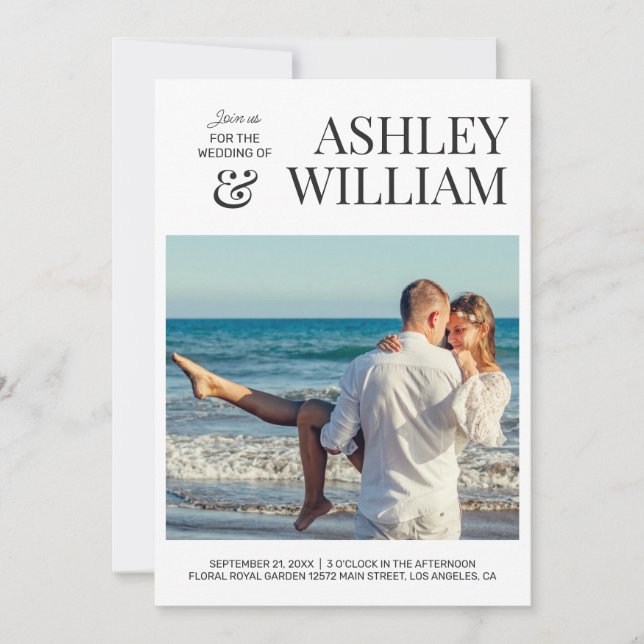 Customisable Photo Wedding Invitation (Front)