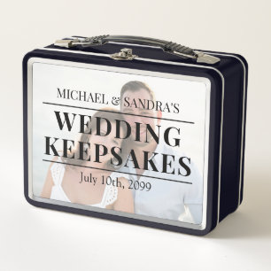 Customisable Photo Wedding Keepsakes Metallic Box