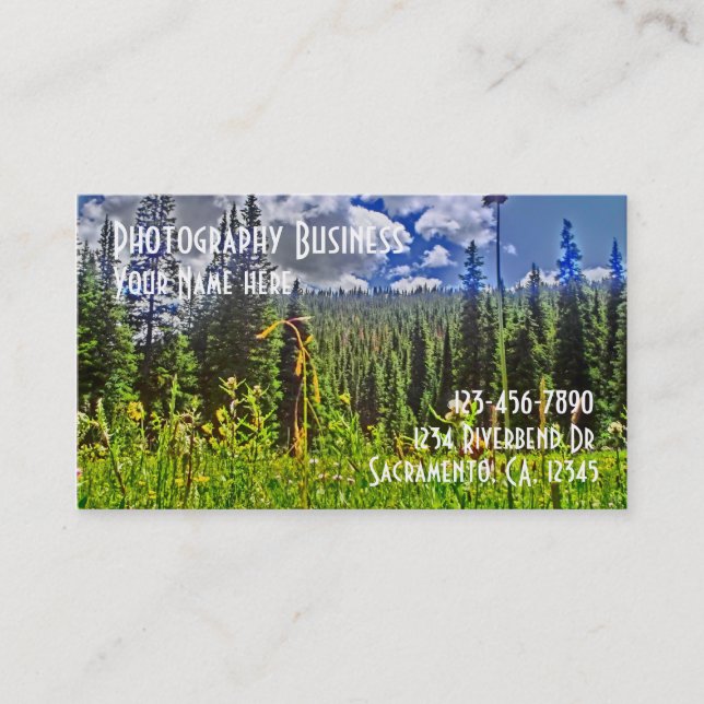 Customisable photography meadow business cards (Front)