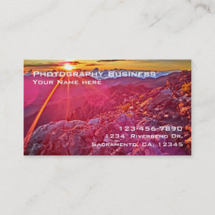 Customisable photography sunrise business cards
