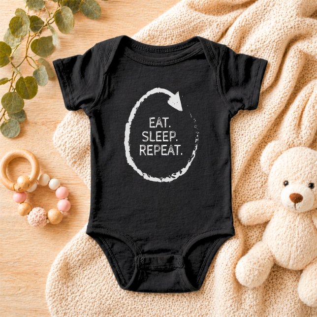 Customisable Phrase Eat. Sleep. Repeat. Baby Bodysuit (Creator Uploaded)