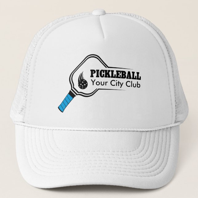Customisable Pickleball Club White Trucker Hat (Front)