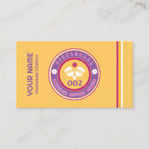 Customisable pickleball coach yellow business card