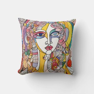 Customisable Pillow: Picasso-Inspired Abstract Cushion