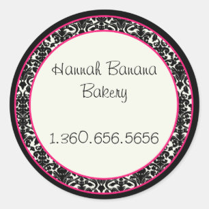 Customisable Pink and Damask Stickers