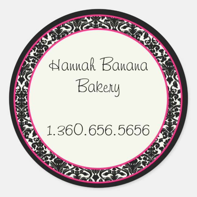 Customisable Pink and Damask Stickers (Front)