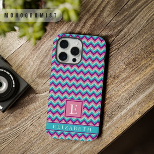 Customisable Pink Blue Purple  Chevron Pattern iPhone 15 Pro Max Case