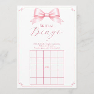 Customisable Pink Bridal Shower Bingo Gift Game