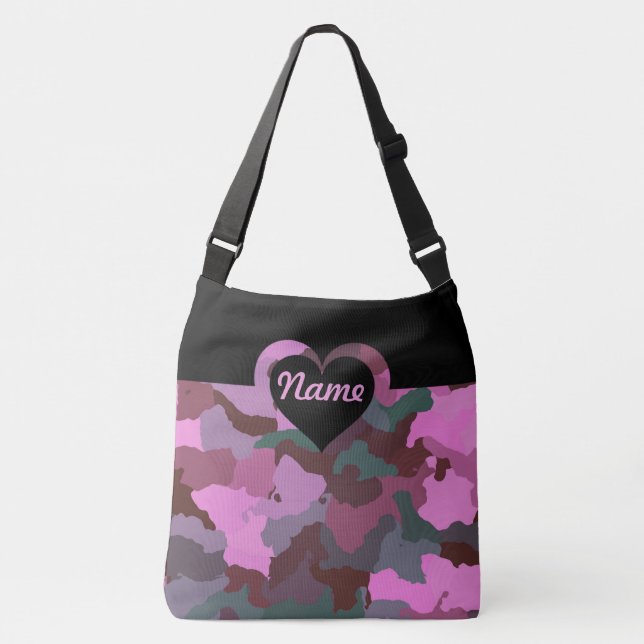 Customisable Pink Camo for Large Crossbody Bag (Front)