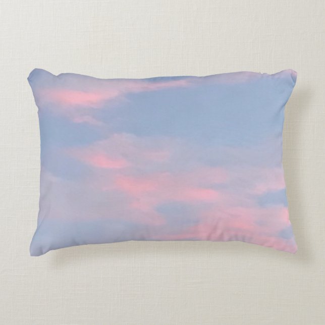 Customisable Pink Clouds Decorative Cushion (Front)