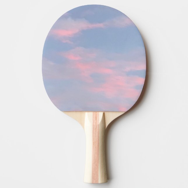 Customisable Pink Clouds Ping Pong Paddle (Front)