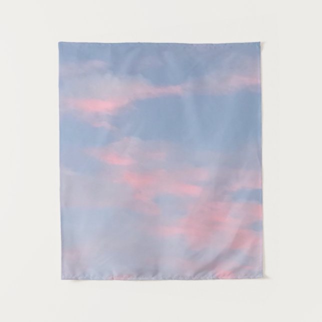 Customisable Pink Clouds Tapestry (Front)