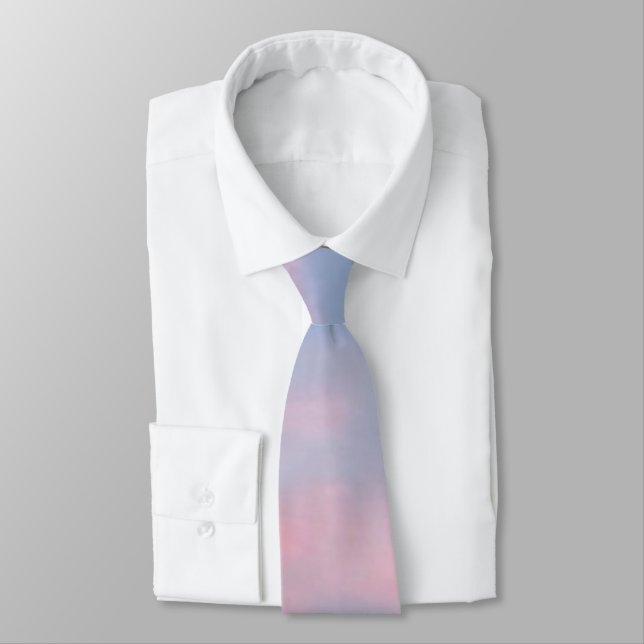 Customisable Pink Clouds Tie (Tied)