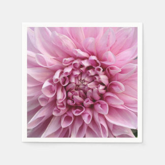Customisable Pink Dahlia Floral Paper Napkins