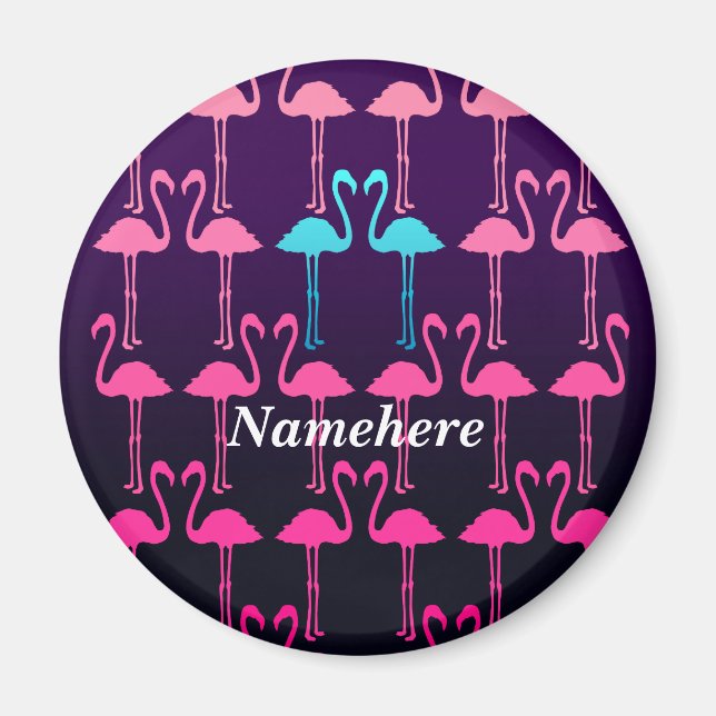 Customisable: Pink flamingo Magnet (Front)
