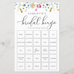 Customisable Pink Floral Bingo Game Card