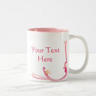 Customisable Pink Flower Mug