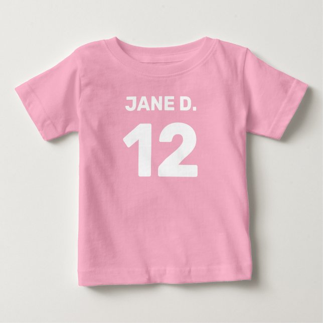 Customisable pink (front & back design) infant baby T-Shirt (Front)