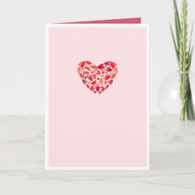 Customisable Pink Heart Art Blank Greeting Card (Front)