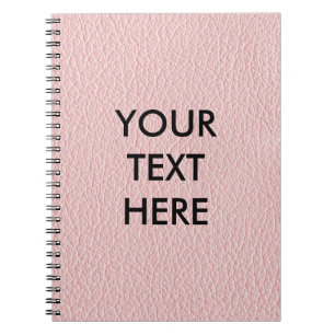 Customisable Pink Leather Background Notebook