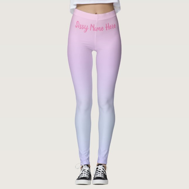 Customisable Pink Leggings for Soft Femboy Sissies (Front)