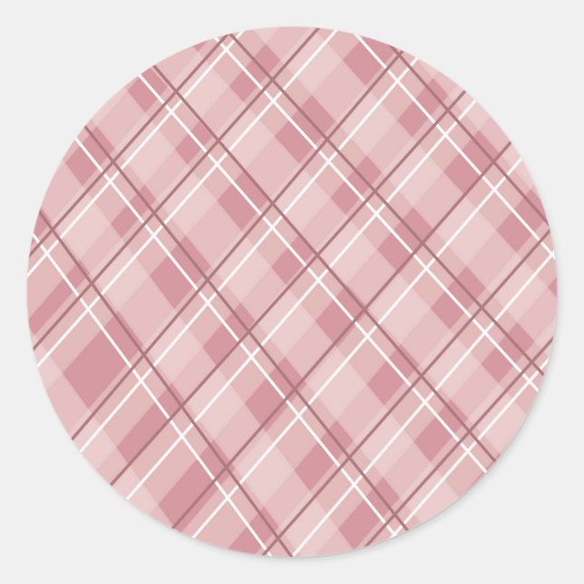 Customisable Pink Plaid Sticker (Front)