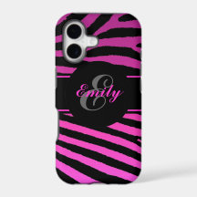 Customisable pink zebra stripes iphone 5 case