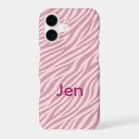 customisable pink zebra stripes iphone case