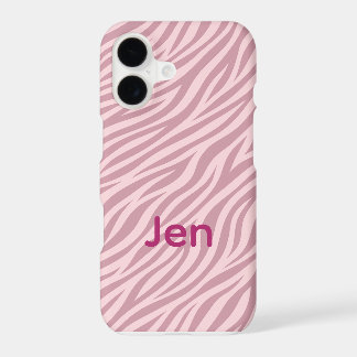 customisable pink zebra stripes iphone case