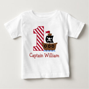 Customisable Pirate First birthday shirt one year