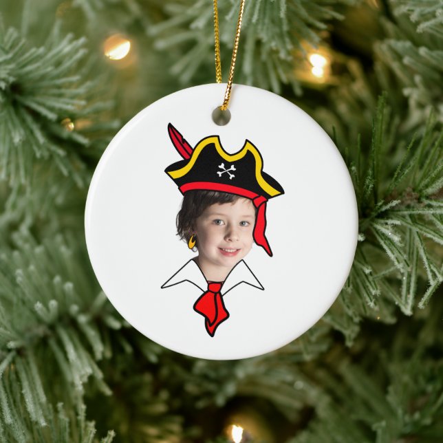 Customisable Pirate Photo Booth  Ceramic Ornament (Tree)