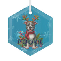 Customisable Pitbull Christmas Ornament
