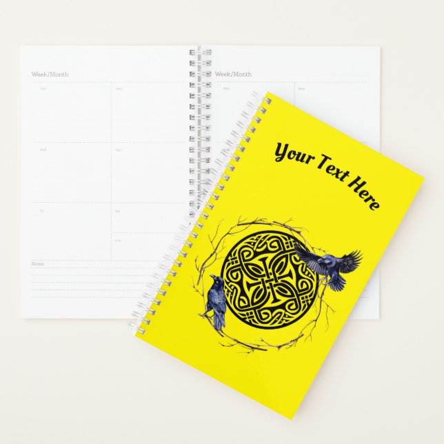 Customisable Planner with Celtic Design with Raven (Display)
