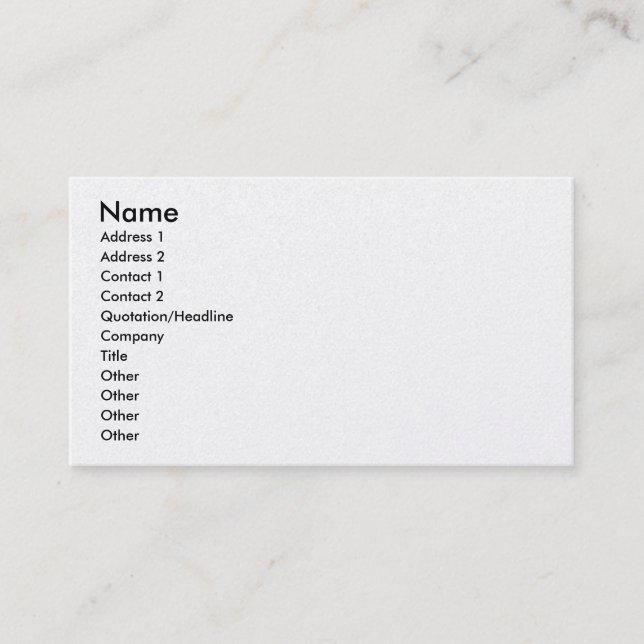 Customisable Platinum Business Cards (Front)