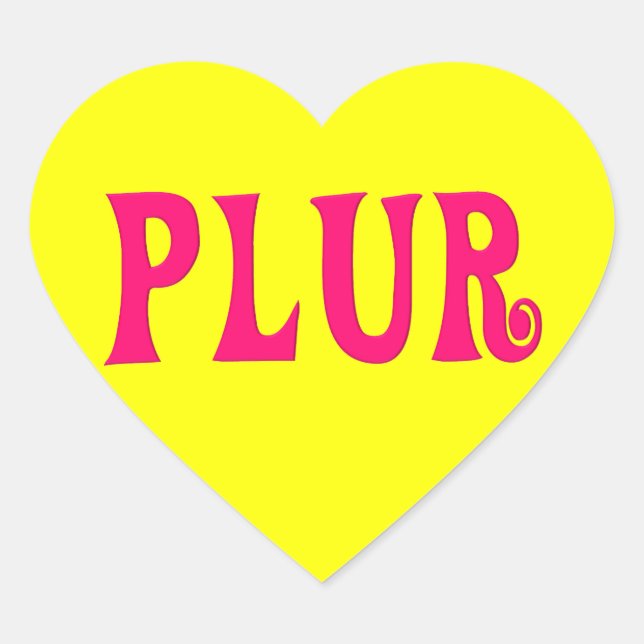 Customisable PLUR Heart Sticker (Front)