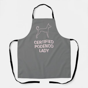 Customisable Podenco Dog Pink Silhouette Apron
