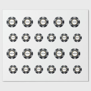 Customisable poker chips black white pattern wrapping paper