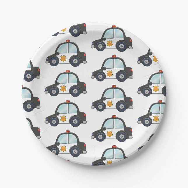 Customisable Police Car Paper Plate (Front)